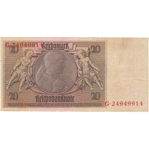 1929 20 Reichsmark Germany Banknote Portrait of Werner von Siemens