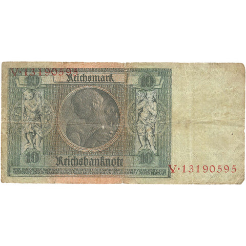 1929 Germany Banknote 10 Reichsmark Collectible Paper Money