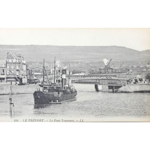 1930s France Le Treport, Le Pont Tournant Postcard