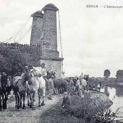 1910s BORAN - L'Abreuvoir sur les bords de l'Oise Postcard