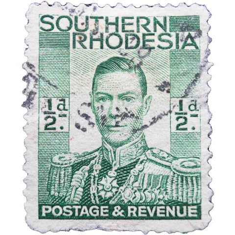 1937 King George VI 1/2 d - Southern Rhodesian Penny Used Stamp