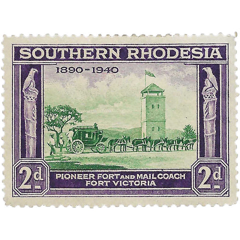 1940 2d Southern Rhodesia Stamp Fort Victoria