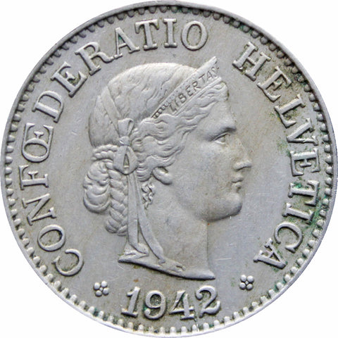 1942 Switzerland 10 Rappen Coin