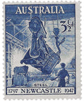 1947 3½d Australia Stamp Pouring Steel