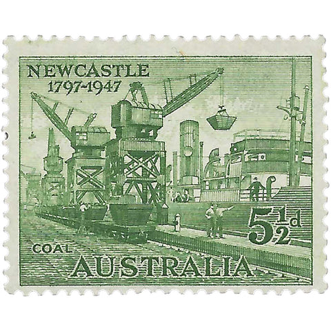 1947 5½d Australia Stamp Loading Coal