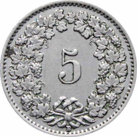 1947 Switzerland 5 Rappen Coin