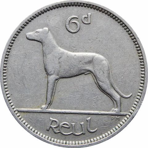 1955 Ireland 6 Pingin 1 Reul Coin