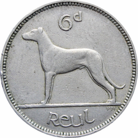 1956 Ireland 6 Pingin / 1 Reul Coin
