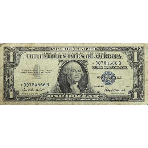 1957 United States One Dollar Bill Silver Certificate Star Note