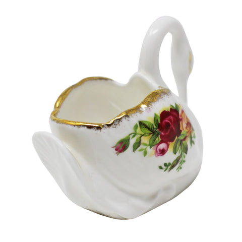 1962’s Vintage Royal Albert Swan Old Country Roses Pottery United Kingdom Decorative Pot or Toothpick Holder Porcelain