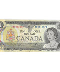 1973 1 Dollar Canada Banknote Portrait of Elizabeth II
