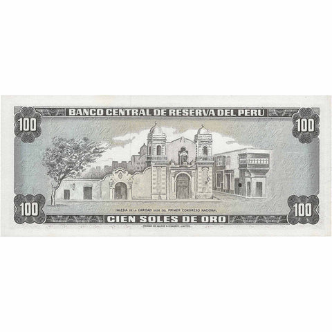 1975 100 Soles de Oro Peru Banknote Portrait of Hipolito Unanue