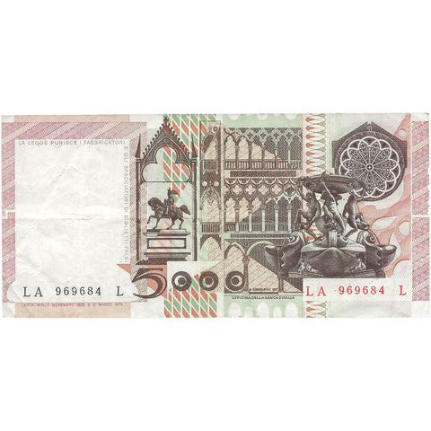 1979 Italy Banknote 5000 Lire Collectible Paper Money