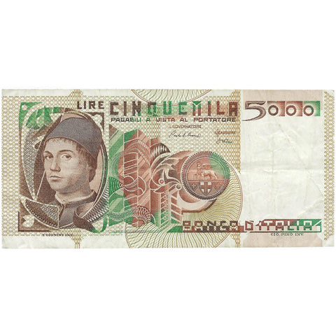 1979 Italy Banknote 5000 Lire Collectible Paper Money