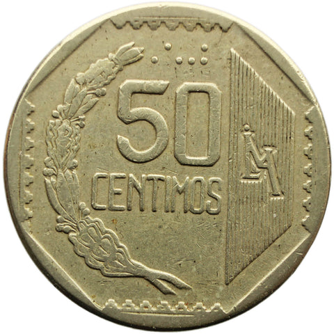 1991 50 Centimos Peru Coin