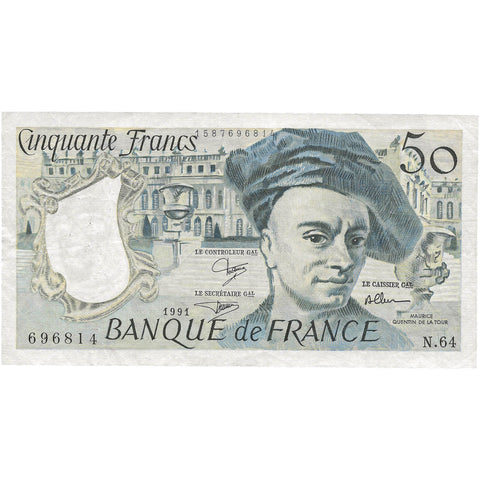 1991 France Banknote 50 Francs Collectible Paper Money