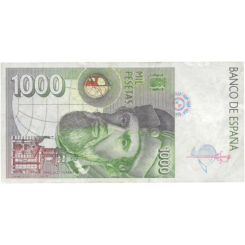 1992 1000 Pesetas Spain Banknote Portrait of Hernan Cortes