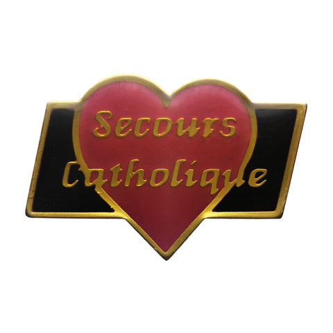Secours Catholique Pin Badge Christian Vintage Religion