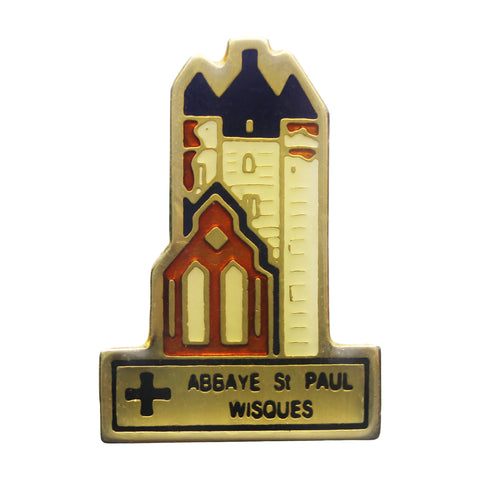 Abaye St Paul Wisques Religion Pin Badge Christian Vintage