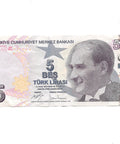 2009 Turkey 5 Lira Banknote Collectible President, Mustafa Kemal Atatürk