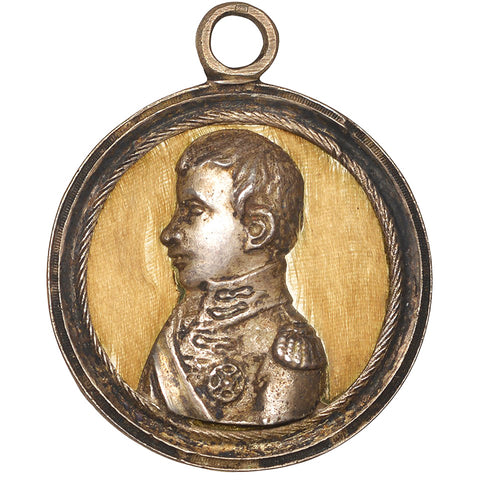 Antique 19th-century Silver Pendant Netherlands Prince William I Portrait Medallion
