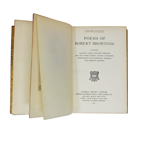 Antique Book 1912 The Poetical Works of Robert Browning the Oxford University Edition  R. Browning’s Poems