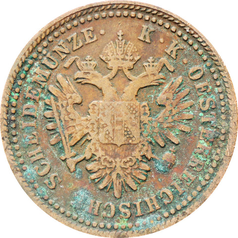 Austria Habsburg 1851 One Kreuzer Franz Joseph I Coin