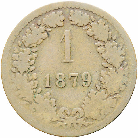Austria Habsburg 1879 One Kreuzer Franz Joseph I Coin