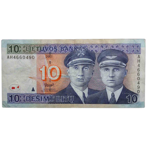 Aviators Steponas Darius and Statsy Girenas 10 Litu Banknote Lithuania