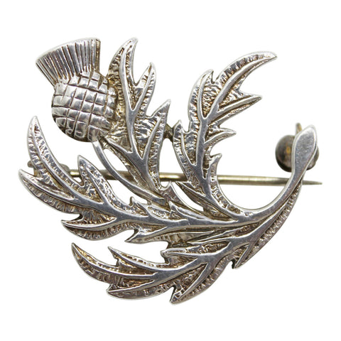Beautiful Vintage Solid Sterling Silver Scottish Thistle Brooch