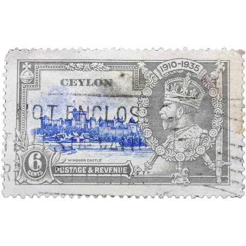 Ceylon 1935 Postage Stamp 6 Cents Silver Jubilee Issue Used
