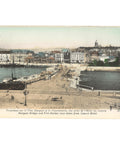 France Boulogne-sur-Mer Marguet Bridge View from Louvre Hotel Vintage Postcard