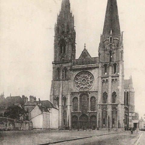 France Chartres Cathedral Vintage Postcard