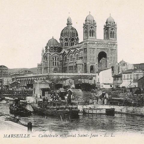 France Marseille Cathedral View Vintage Postcard