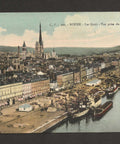 France Rouen Les Quais River Seine Vintage Postcard Vue prise du Transbordeur
