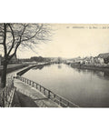 France Soissons City View River Aisne Port Vintage Postcard