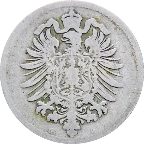 Germany 1874 G 10 Pfennig Wilhelm I Coin Type 1, Large Shield