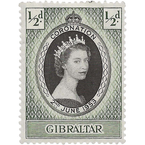 Gibraltar Stamp 1953 Elizabeth II Half Penny Coronation