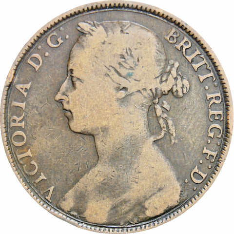 Great Britain Queen Victoria 1892 One Penny Bronze Coin