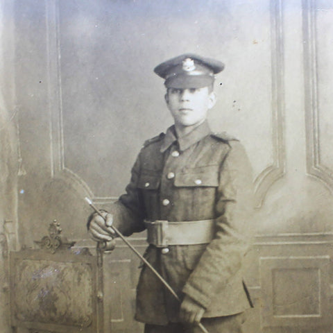 History World War I British Soldier Studio Photo Army WW1 Era