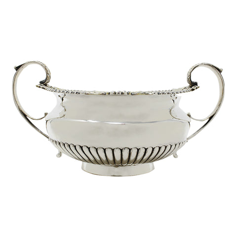 Large 1818 Antique George III Era Sterling Silver Bowl Silversmiths William Ellerby London Hallmarks