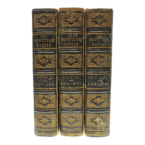 Large 1867 Antique Books in 3 Vol The Scottish Nation by William Anderson