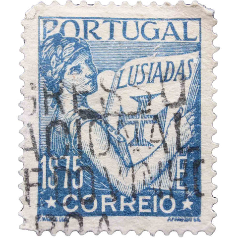 Portugal 1931-38 1.60e blue Holding Volume of Lusiads Stamp Used
