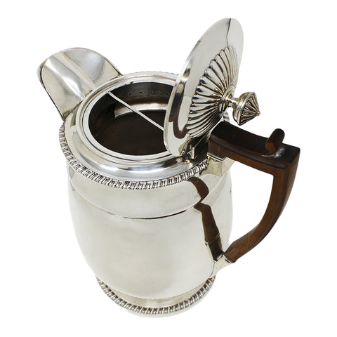 Large 1814 Antique George III Era Sterling Silver Tea Pot with a removable Muslin Filter Ring Silversmith Rebecca Emes & Edward Barnard I London Hallmarks