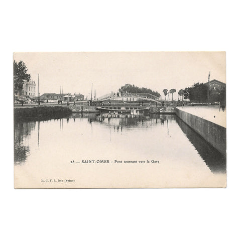Saint-Omer France Vintage Postcard Pont tournant la Gare