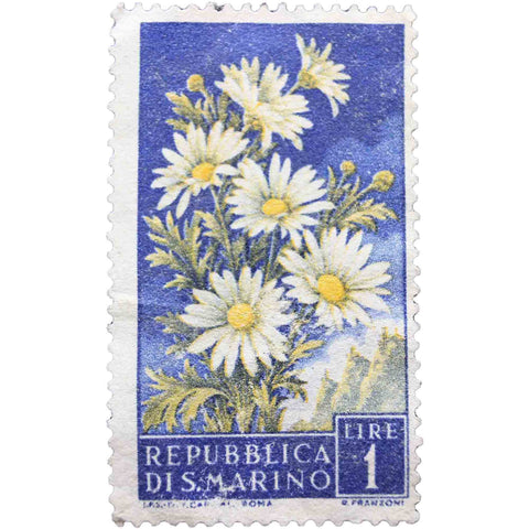 San Marino 1957 1 lira Marguerites Flowers series Stamp Used