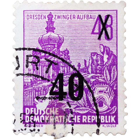 Stamp 1955 Germany DDR Stamps Zweinger Castle 40 Pfennig