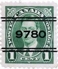 Stamp Canada King George VI 1 cent 1937