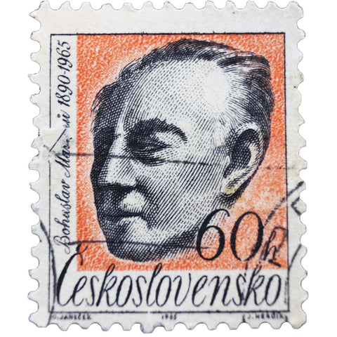 Stamp Czechoslovakia 1965 60 h Czechoslovak haléř Bohuslav Martinů (1890-1959)