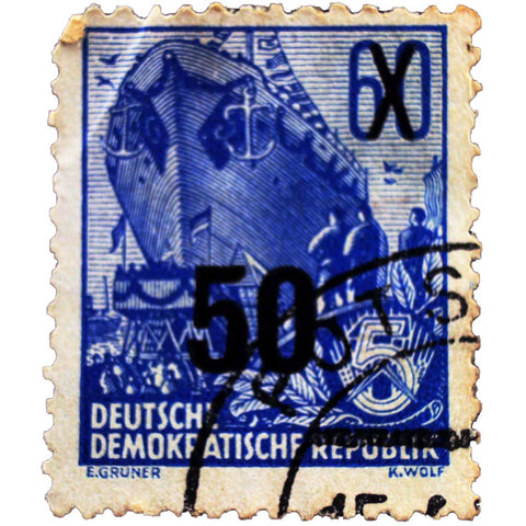 Stamp East Germany (DDR) in the Five-year Plan series issued in 1957